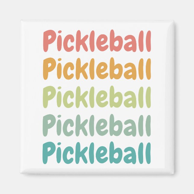 Pickleball Retro Pickleball Player Magnet (Framsidan)