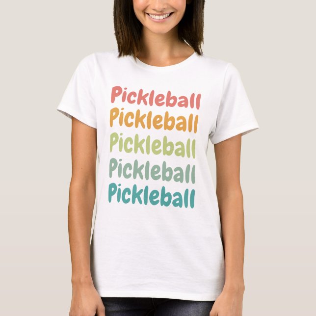 Pickleball Retro Pickleball Player T Shirt (Framsida)