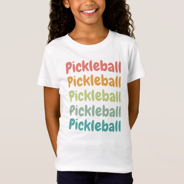 Pickleball Retro Pickleball Player  T Shirt (Framsida)