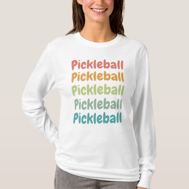 Pickleball Retro Pickleball Player  T Shirt (Framsida)