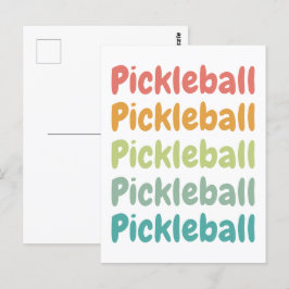 Pickleball Retro Pickleball Player Vykort