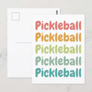 Pickleball Retro Pickleball Player Vykort