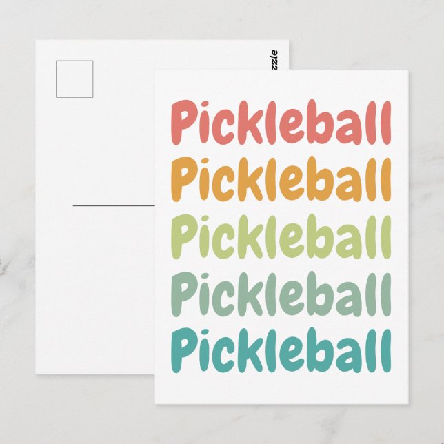 Pickleball Retro Pickleball Player Vykort (Fram/baksida)