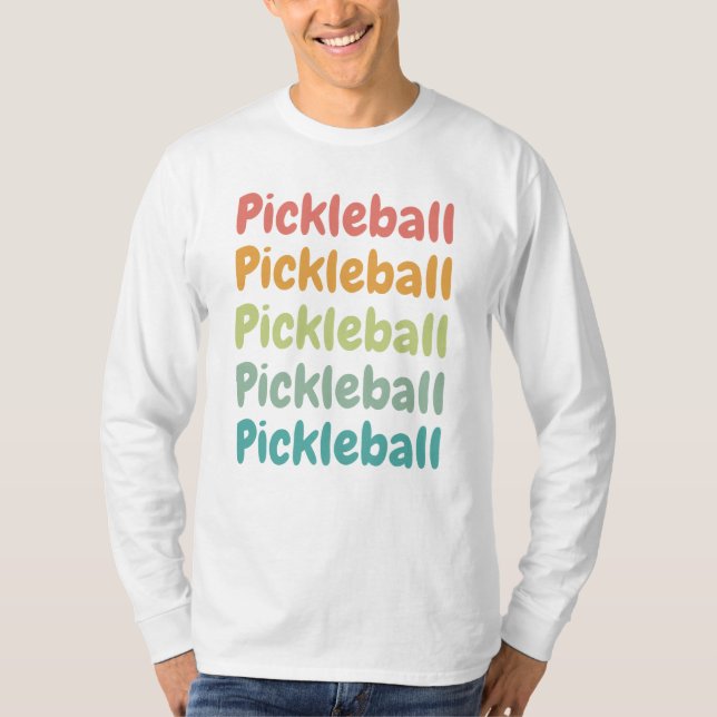Pickleball Retro Pickleball Spelare  T Shirt (Framsida)