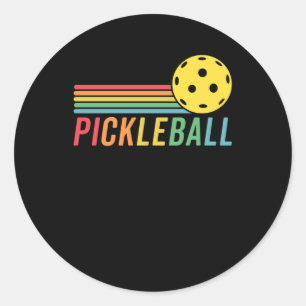 Pickleball Retro Sunset Sport Game Pickle Boll Runt Klistermärke