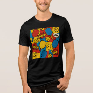 Pickleball - Retro Tecknad-Stil-design T Shirt