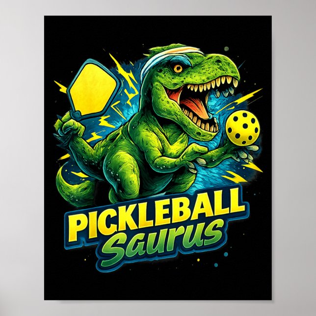 Pickleball rex dinosaur rolig pickleball-spelare  poster (Framsidan)