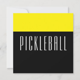PICKLEBALL Roligt Black Bright Gult Färg Block Julkort