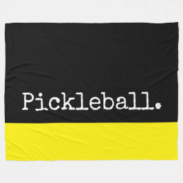 PICKLEBALL Roligt Black Vivid Gult Färg Block Fleecefilt