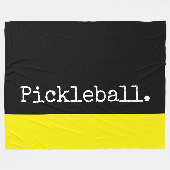 PICKLEBALL Roligt Black Vivid Gult Färg Block Fleecefilt (Framsidan (Horisontell))