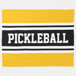 PICKLEBALL Roligt Bright Gult Black Tävla Rand Fleecefilt