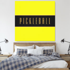 PICKLEBALL Roligt Bright Gult Bold Black Rand Canvastryck