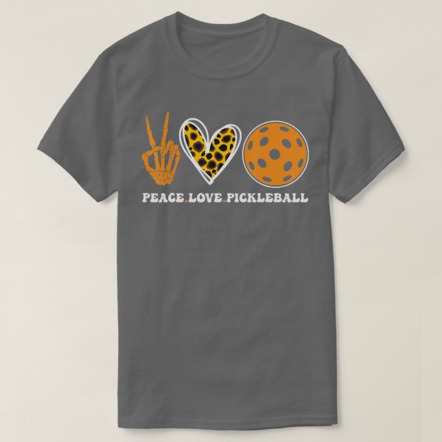 Pickleball Roligt Fall & Autumn Halloween Season I T Shirt (Design framsida)