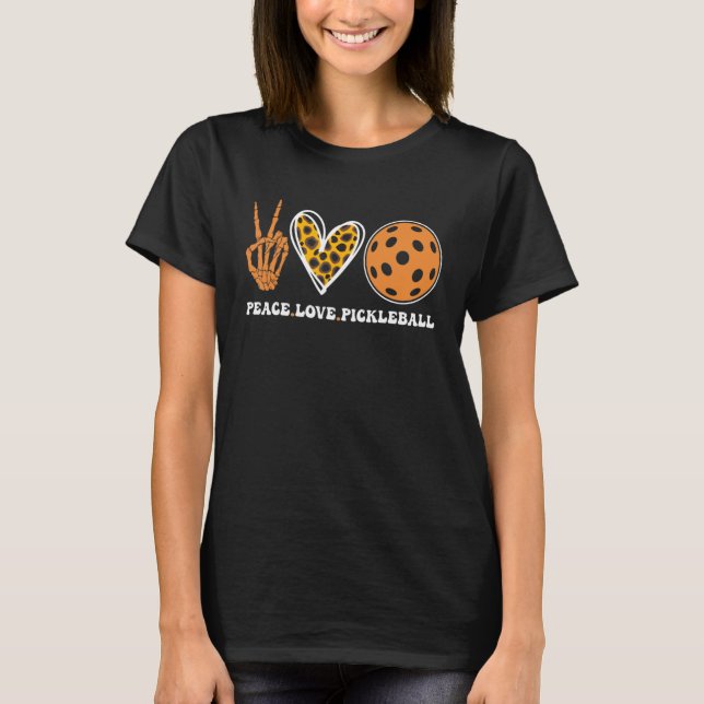Pickleball Roligt Fall & Autumn Halloween Season I T Shirt (Framsida)