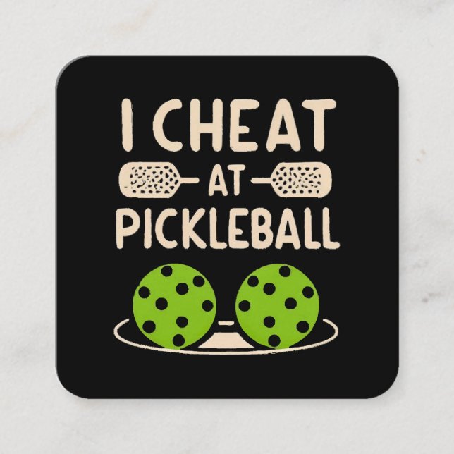 Pickleball Roligt Fyrkantigt Visitkort (Framsida)