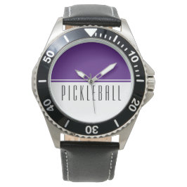 PICKLEBALL Roligt Modern Lila White Färg Block Armbandsur