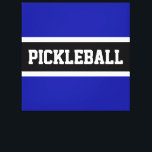 PICKLEBALL Roligt Royal Navy Blue White Rand Canvastryck<br><div class="desc">Den här idrottsliga designen har ett stort sportsligt brev i ett vitt svart rand, som markerats med vita ränder på royalets marinblå bakgrund. Färg och PICKLEBALL-texten i den här malldesignen kan vara personlig.</div>