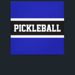 PICKLEBALL Roligt Royal Navy Blue White Rand Canvastryck<br><div class="desc">Den här idrottsliga designen har ett stort sportsligt brev i ett vitt svart rand,  som markerats med vita ränder på royalets marinblå bakgrund. Färg och PICKLEBALL-texten i den här malldesignen kan vara personlig.</div>