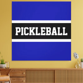 PICKLEBALL Roligt Royal Navy Blue White Rand Canvastryck
