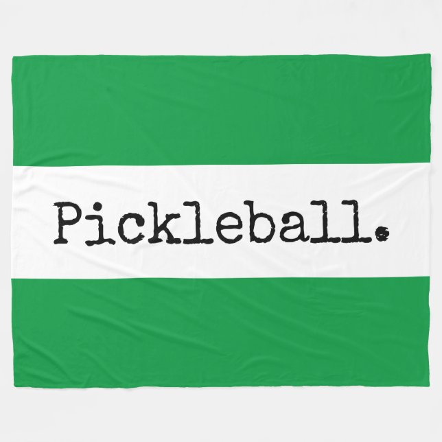 PICKLEBALL Roligt Sporty Bright Grönt White Rand Fleecefilt (Framsidan (Horisontell))