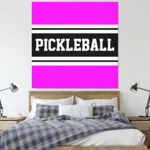 PICKLEBALL Roligt Tropisk Rosa Vita Tävlan Rand Canvastryck