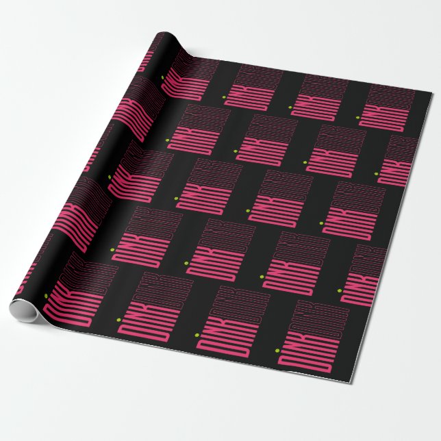Pickleball rosa dink mönster presentpapper  (Utrullad)