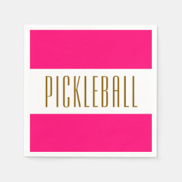PICKLEBALL-Rosa Vit Rand Pappersservett
