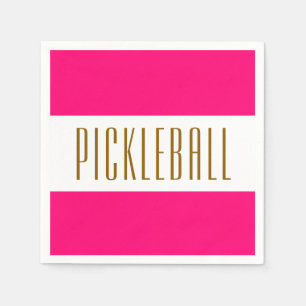 PICKLEBALL-Rosa Vit Rand Pappersservett
