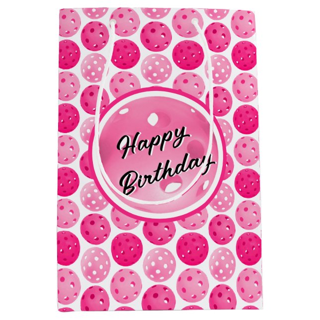 Pickleball Rosa & White Picklebollar Personlig (Framsidan)