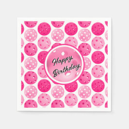 Pickleball Rosa & White Picklebollar Personlig Pappersservett