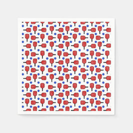 Pickleball Rött vitt blått Paddles och PickleBalls Pappersservett