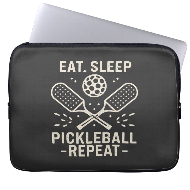Pickleball Routine: Upprepning av vilopickleball Laptop Fodral (Framsidan)