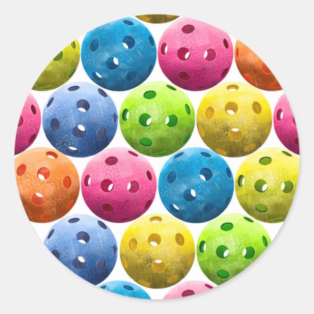 Pickleball Runt Klistermärke (Framsida)