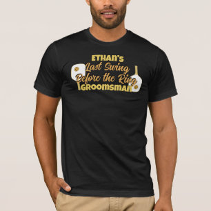 Pickleball Sällmannafest Svart Guld Personlig T Shirt