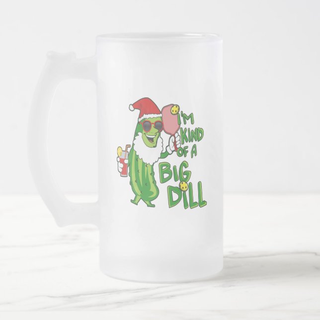 Pickleball Santa Big Dill Frostat Ölglas (Vänster)