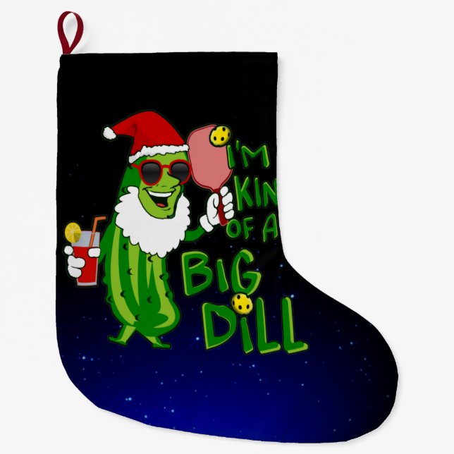 Pickleball Santa Big Dill Stor Julstrumpa (Framsidan)