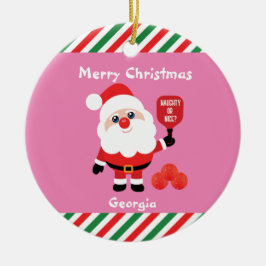 Pickleball 🎅 Santa Ceramic Ornament