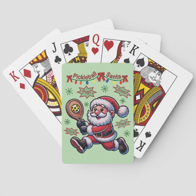 Pickleball Santa Claus Christmas Casinokort (Baksidan)