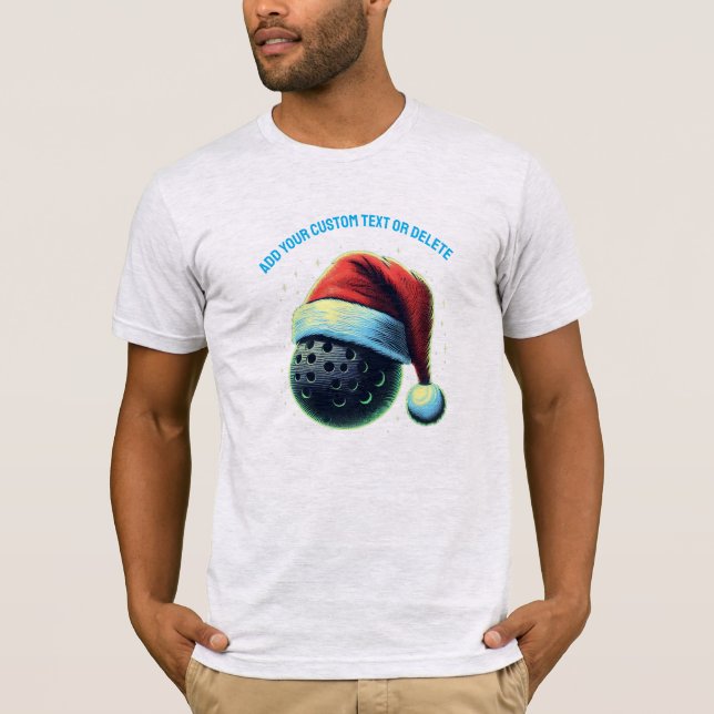 Pickleball Santa Hat-julklapp T Shirt (Framsida)