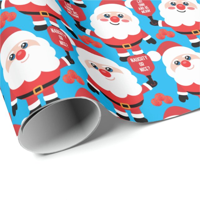 Pickleball Santa Wrapping Papper Presentpapper (Rullad Hörn)