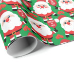 Pickleball Santa Wrapping Papper Presentpapper<br><div class="desc">Den konstiga julklappen Papper med julklapppaddeln på gröntens bakgrund. Underbar idé om att klä av dig presenter för din pickleball-vän eller familjemedlem</div>
