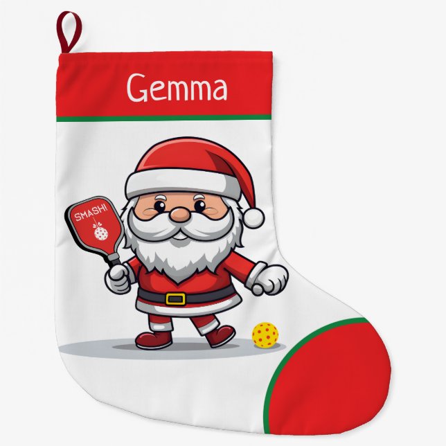 Pickleball Santas - stor julklapp Stor Julstrumpa (Framsidan)