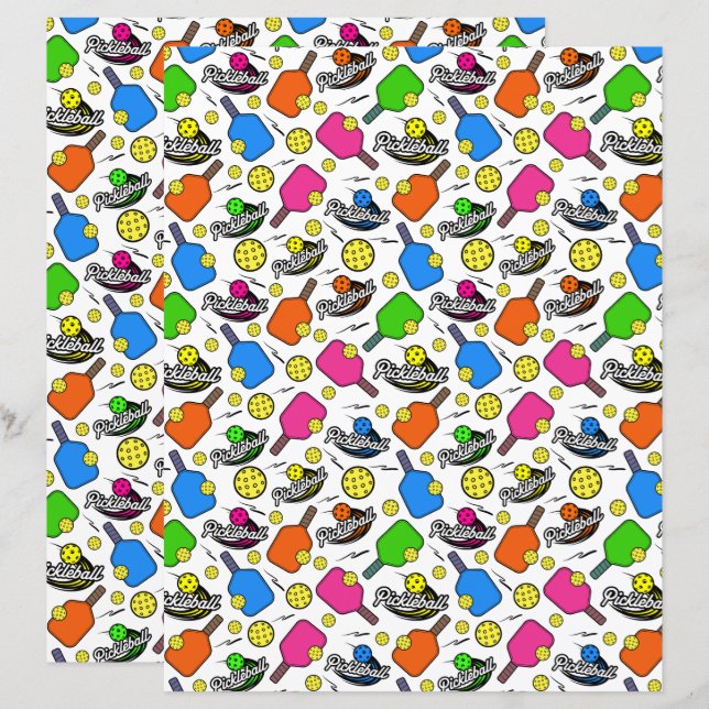 Pickleball Scrapbookpapper (Fram/baksida)