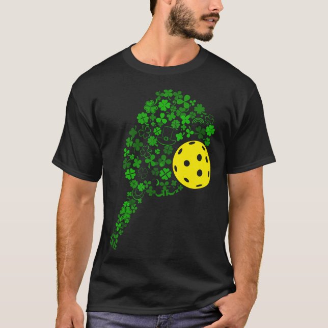 Pickleball Shamrock Löv St Patrick Day Pickleball T Shirt (Framsida)