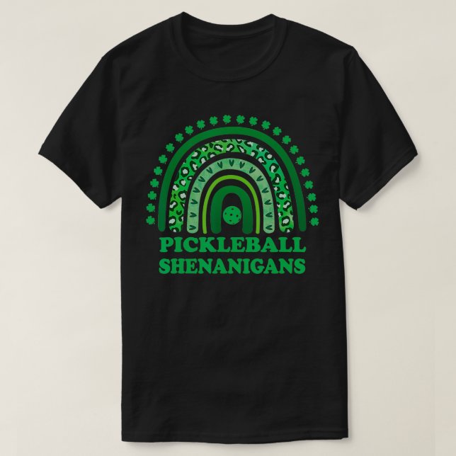 Pickleball Shenanigans St patricks day Shamrock Sa T Shirt (Design framsida)