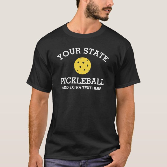 Pickleball Shirt Anpassningsbar State City Klubb P T (Framsida)
