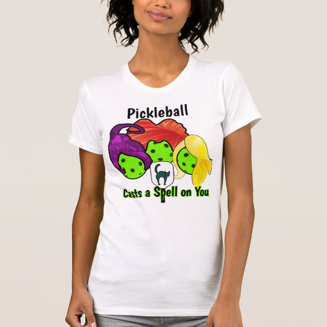 Pickleball Sister Witches Halloween T Shirt (Framsida)