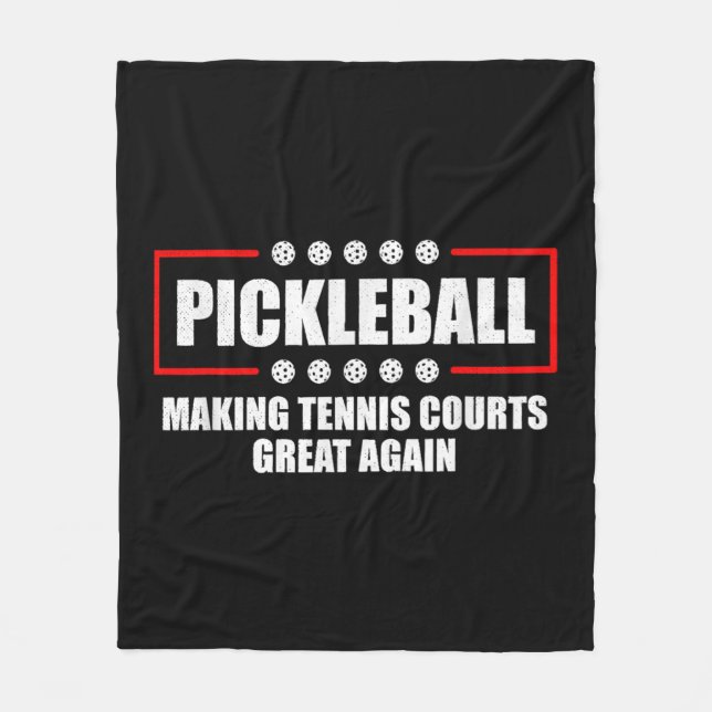Pickleball Skapar Ennis Courts Underbar igen Lusny Fleecefilt (Framsidan)