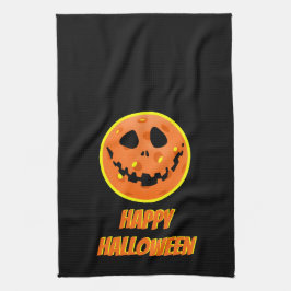 Pickleball Skeleton Jack-o'-Lantern Halloween Kökshandduk