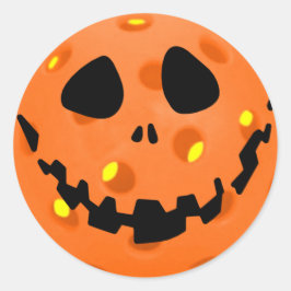 Pickleball Skeleton Jack-o'-Lantern Halloween Runt Klistermärke